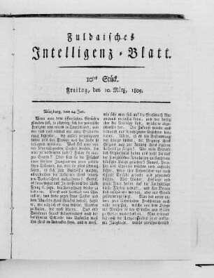 10tes Stück, Ausgabe vom 10. März. 1809