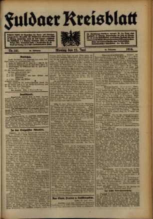 Ausgabe vom Montag, den 22. Juni 1914.