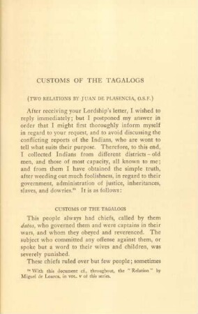 Customs of the Tagalogs