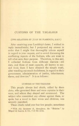 Customs of the Tagalogs