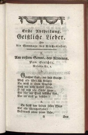I. Am ersten Sonnt. des Advents. - XXVII. Am sechsten Sonntage nach Ostern.