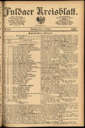 Ausgabe vom Dienstag, den 06. Oktober 1896.