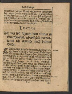Textus. .../ aus dem Beschluß des 17. Psund lautet in unser Sprache/ wie ietzt folget:]