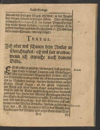Textus. .../ aus dem Beschluß des 17. Psund lautet in unser Sprache/ wie ietzt folget:]