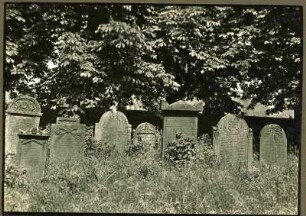Bei Landau, alter jüdischer Friedhof, Grabsteingruppe, 19. Jh.