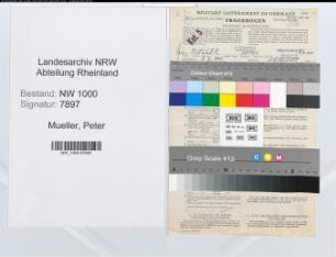 Entnazifizierung Peter Mueller, geb. 03.02.1900 (Landessekretaer)
