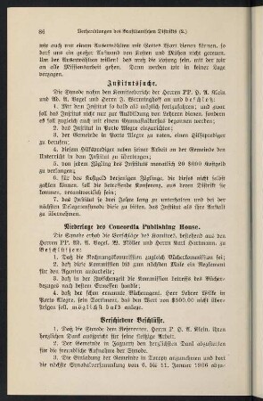 86-87, Verschiedene Beschlüsse; Komiteeberichte; Schluß; Beamte
