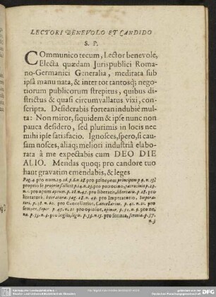 Lectori Benevolo Et Candido