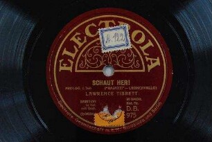 Schaut her! : Prolog, I. Teil; ("Bajazzi") / (Leoncavallo)