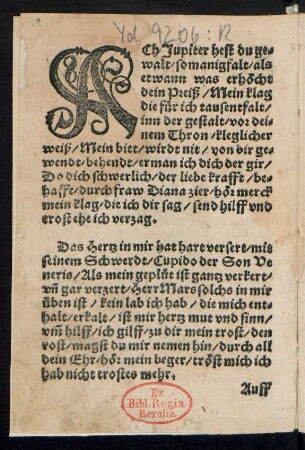 ACh Jupiter hest[!] du ge=||walt/ so manigfalt/