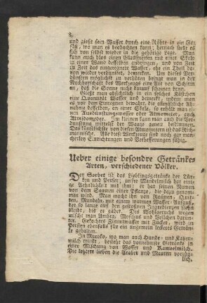 Ueber einige besondre Getränke-Arten, verschiedener Völker.