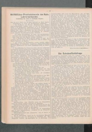Westfälischer Provinzialverein des Kath. Lehrerverbandes : Gauverband der Lehrer in ländlichen Bezirken ; Protokoll