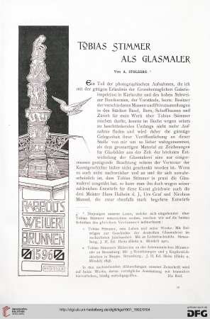 Tobias Stimmer als Glasmaler