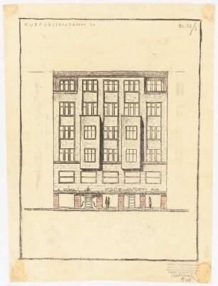 Wohn- und Geschäftshaus Kurfürstendamm 34, Berlin-Charlottenburg Fassadenrenovierung: Ansicht 1:100