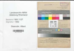 Entnazifizierung Albert Staender , geb. 28.09.1899 (Kaufmaennischer Angestellter)