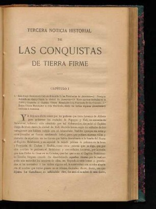 Tercera noticia historial de las conquistas de Tierra Firme