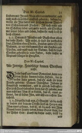 Das XI. Capitel. Alle Zornige, Feindselige kennen Christum nicht