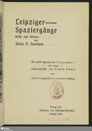 Leipziger Spaziergänge : Bilder und Skizzen