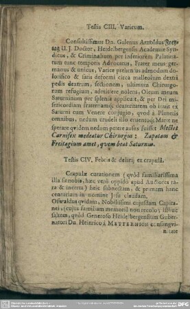 Testis CIV. Febris & delirii ex crapula