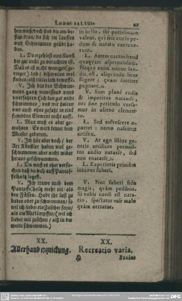 XX. Allerhand erquickung