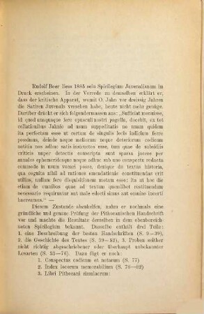 Zur Kritik und Erklärung der Satiren Juvenals