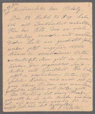 Lev N. Tolstoj (1828 - 1910) Autographen: Briefe von Lev N. Tolstoj an verschiedene Adressaten - BSB Autogr.Cim. Tolstoj, Lev N., 2. Lev N. Tolstoj (1828 - 1910) Autographen: Brief von Lev N. Tolstoj an Robert Piloty - BSB Autogr.Cim. Tolstoj, Lev N..2