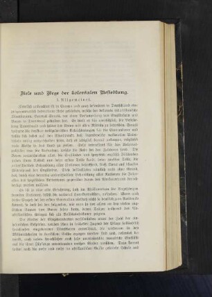 Ziele und Wege der kolonialen Besiedlung.