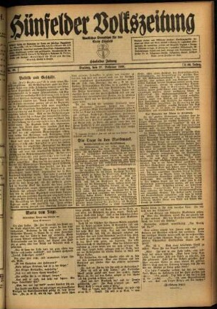 Ausgabe vom Freitag, den 27. Februar 1920.