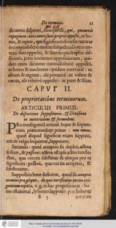 Capvt II. De proprietatibus terminorum.
