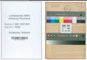 Entnazifizierung Wilhelm Schleicher , geb. 06.11.1898 (Arbeiter)