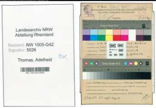 Entnazifizierung Adelheid Thomas , geb. 04.10.1913 ()