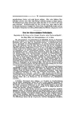 Von der österreichischen Volksschule : zugleich ein Beitrag der Frage: Staats- oder Nationalschule?