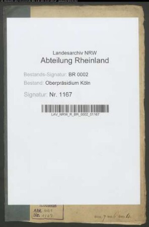 Abschlüsse der Regierungshauptkasse zu Köln