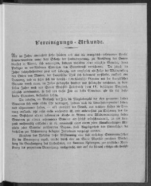 Vereinigungs Urkunde.