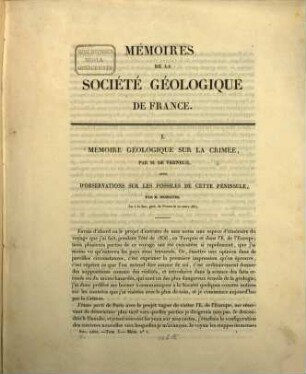 Mémoire géologique sur la Crimée