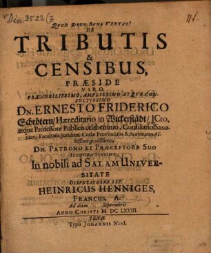 De tributis et censibus