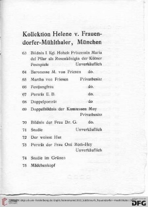 Kollektion Helene v. Frauendorfer-Mühlthaler, München