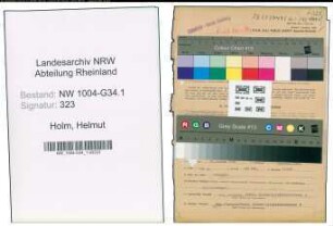 Entnazifizierung Helmut Holm , geb. 26.01.1909 (Zahnarzt)