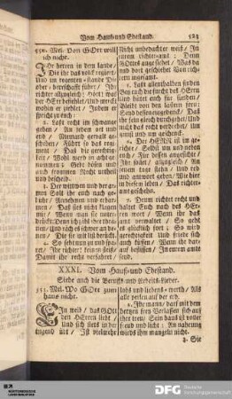 XXXI. Vom Hauß- und Ehestand.