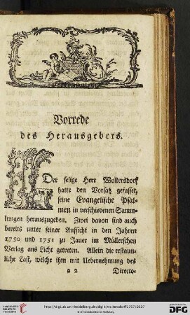 Vorrede des Herausgebers
