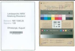 Entnazifizierung August Ohnesorge , geb. 29.07.1888 (Beamter)