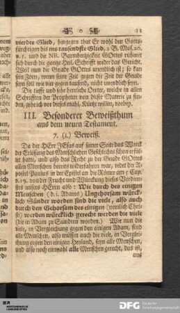 III. Besonderer Beweißthum aus dem neuen Testament.