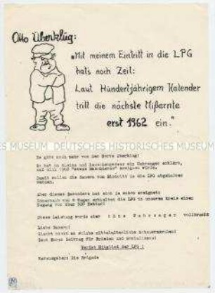Flugblatt für Eintritt in die LPG