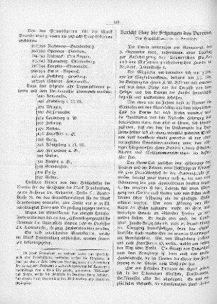 Bericht über die Sitzungen des Vereins