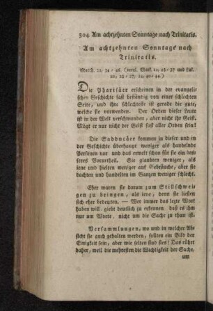 Am achtzehnten Sonntage nach Trinitatis.