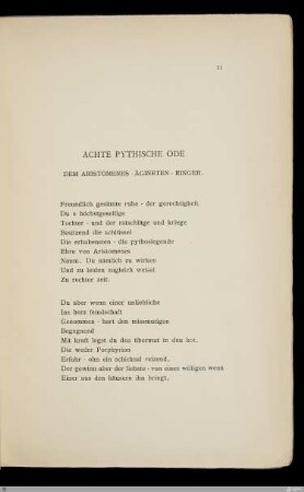 Achte pythische Ode