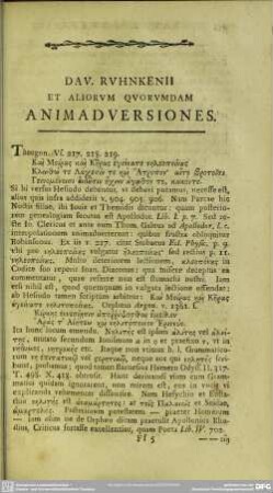 Accesserunt Varietates Lectionis Mss. Et Edd. Vett Scholiaque Inedita Itemque Dav. Ruhnkenii Animadversiones Cum Aliorum Selectis : Dav. Ruhnkenii Et Aliorum Quorumdam Animadversiones