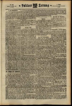 Zweite Ausgabe vom Montag, den 11. November 1912.