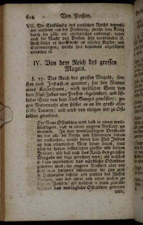 IV. Von dem Reich des grossen Mogols. - Anhang, von einigen unbekannten Ländern in Asien.