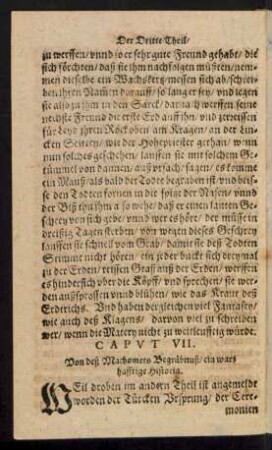 Caput VII. Von deß Machomets Begräbnuß/ ein warhafftige Historia.